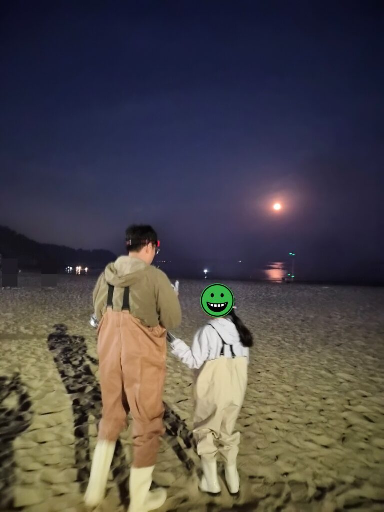 연포해수욕장 해루질 준비 장비