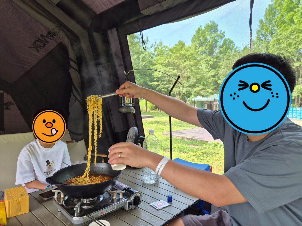 인천대공원 너나들이 캠핑장-라면