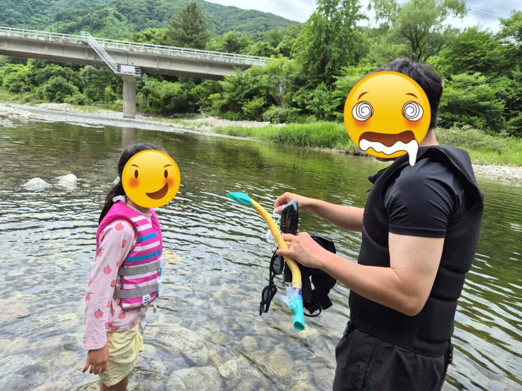가평 노지 계곡 - 물놀이준비
